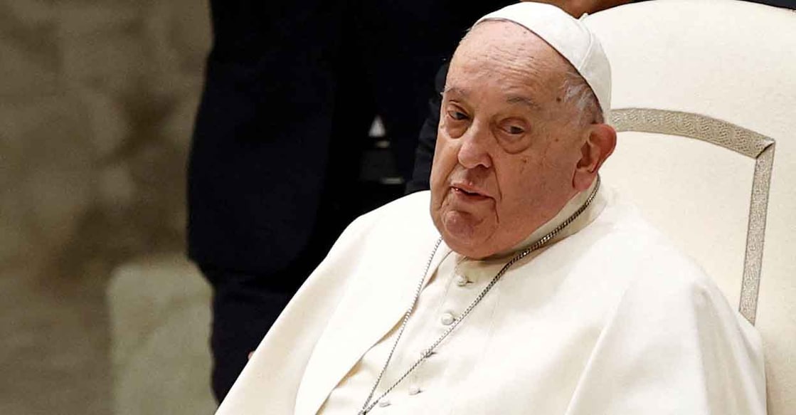 FILE PHOTO: Pope Francis looks on during the Jubilee audience in Paul VI hall at the Vatican, February 1, 2025. REUTERS/Ciro De Luca/File Photo