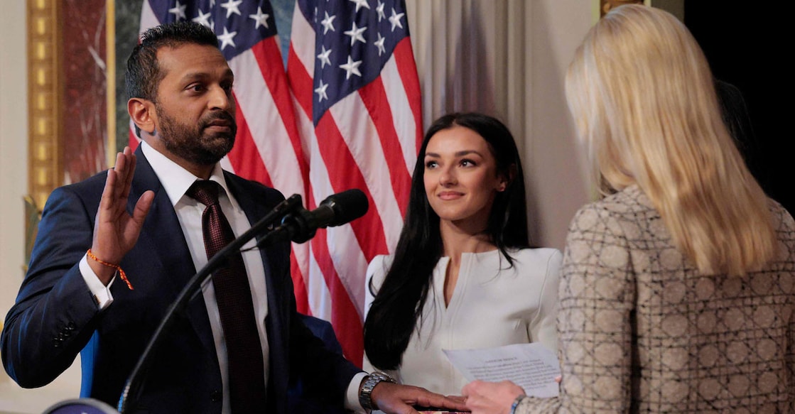 kash-patel Indian-origin Kash Patel sworn in as the ninth director of the FBI before Attorney General Pam Bondi. Partner Alexis Wilkins stands nearby. Photo: Chip Somodevilla/Getty Images/AFP