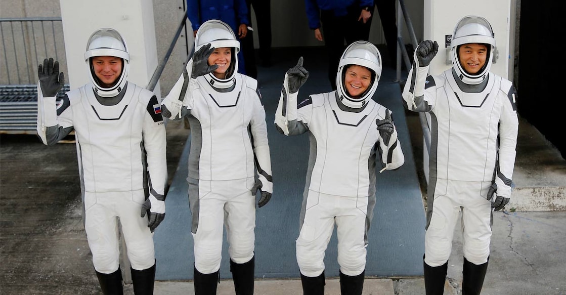NASA's SpaceX Crew-10 crew members Cosmonaut Mission Specialist Kirill Peskov of Roscosmos of Russia, Pilot Nichole Ayers and Commander Anne McClain of US, and Mission Specialist Takuya Onishi of Japan's JAXA, walk from the Operations & Checkout Building at the Kennedy Space Center for transport to Launch Complex 39-A ahead of their launch to the International Space Station in Cape Canaveral, Florida, US. Photo: Reuters. 