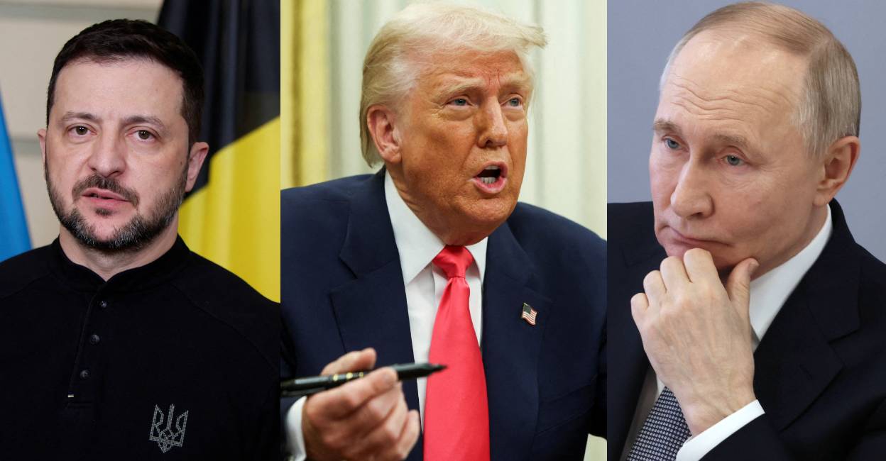 Ukraine president Volodymyr Zelensky, US presidnet Donald Trump and Russian president Vladimir Putin. Photo: Reuters