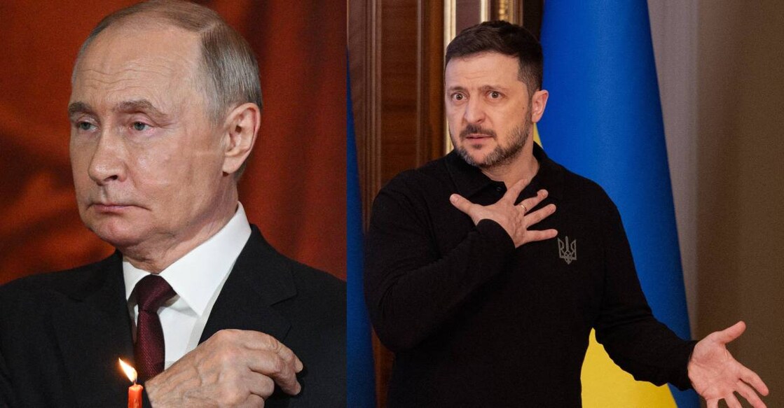 Russian President Vladimir Putin and Ukraine's President Volodymyr Zelensky. Photo: AFP