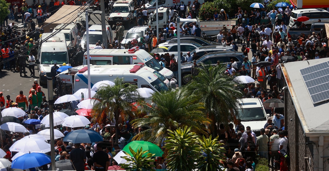 Ambulances are seen at the site where the roof of the Jet Set nightclub collapsed, in Santo Domingo. Photo: REUTERS/Erika Santelices
