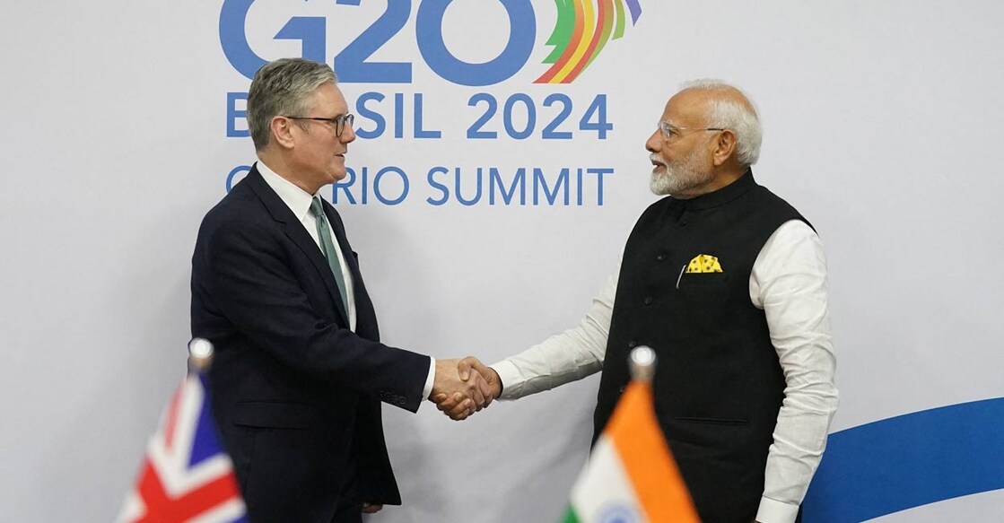 Britain's Prime Minister Sir Keir Starmer attends a bilateral meeting with India's Prime Minister Narendra Modi on the sidelines of the G20 summit at the Museum of Modern Art in Rio de Janeiro, Brazil. File Photo: Reuters. 