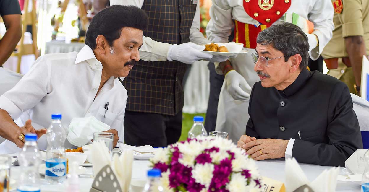 R N Ravi Tamil Nadu Governor R.N. Ravi with Tamil Nadu Chief Minister MK Stalin. PTI