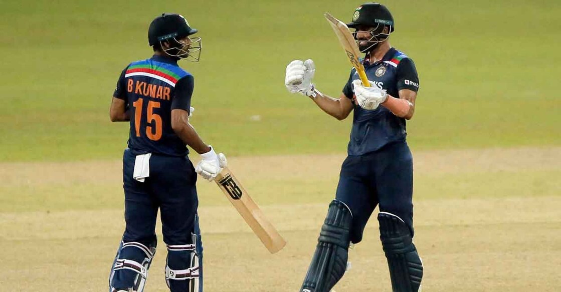 Bhuvi & Chahar Bhuvneshwar Kumar and Deepak Chahar took India to an unlikely win. Photo: Reuters