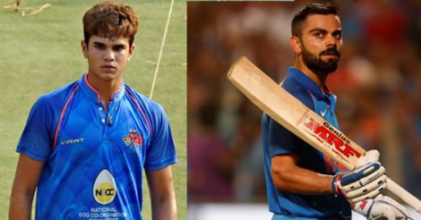 Arjun Tendulkar bowls to Virat Kohli and Co at the nets