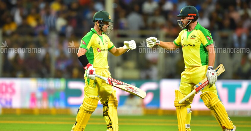 Australia's David Warner and Aaron Finch in action against India. Australia's David Warner and Aaron Finch in action against India.