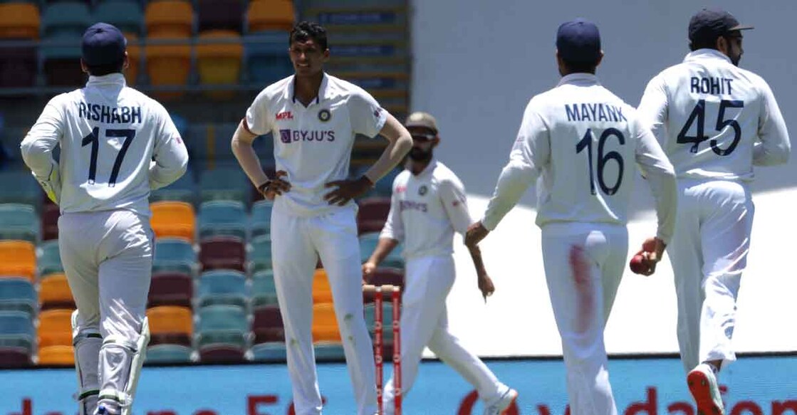 Navdeep Saini failed to complete his eighth over. Photo: AFP