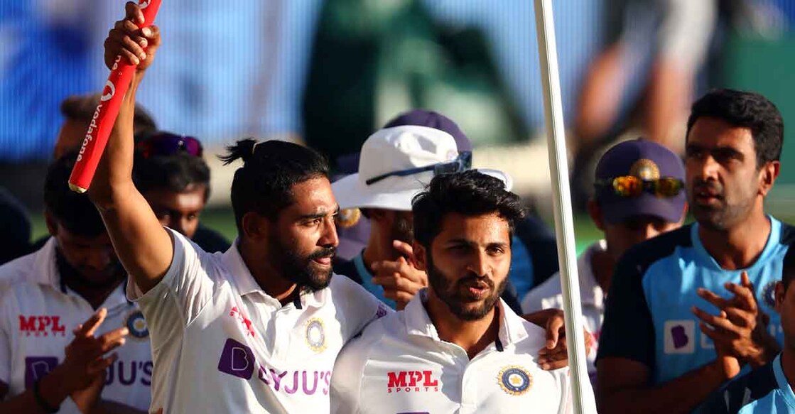 Mohammed Siraj, left, and Shardul Thakur played a big role in India's triumph in the Gabba Test. Photo: AFP