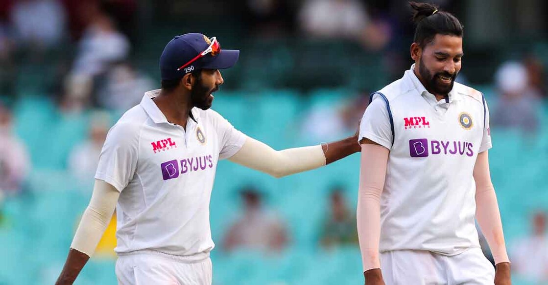 Indian pacers Jasprit Bumrah and Mohammed Siraj. Photo: AFP
