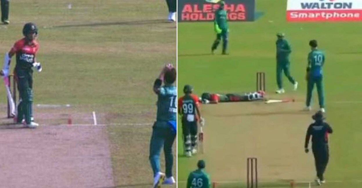 Shaheen lost his cool after Hussain hit him for a six. Photo: Twitter