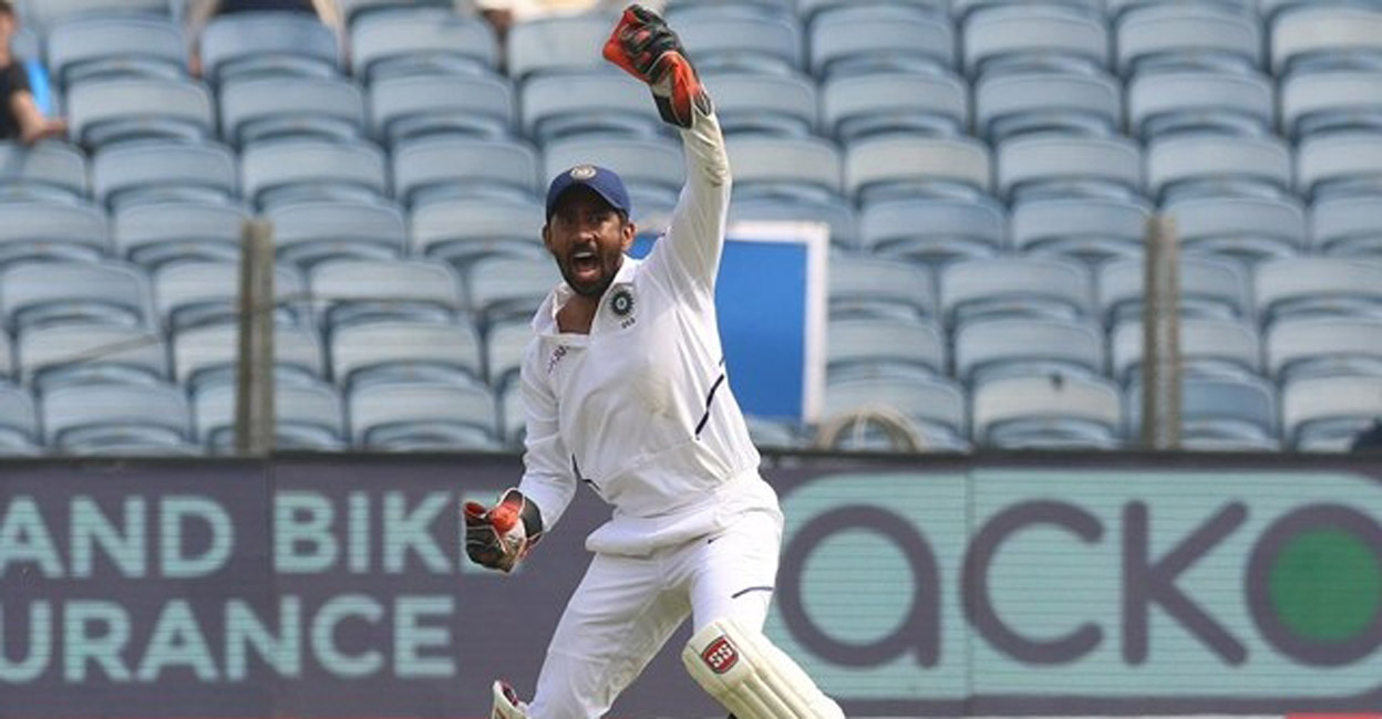 Wriddhiman Saha did not take the field on the second day. File photo: IANS