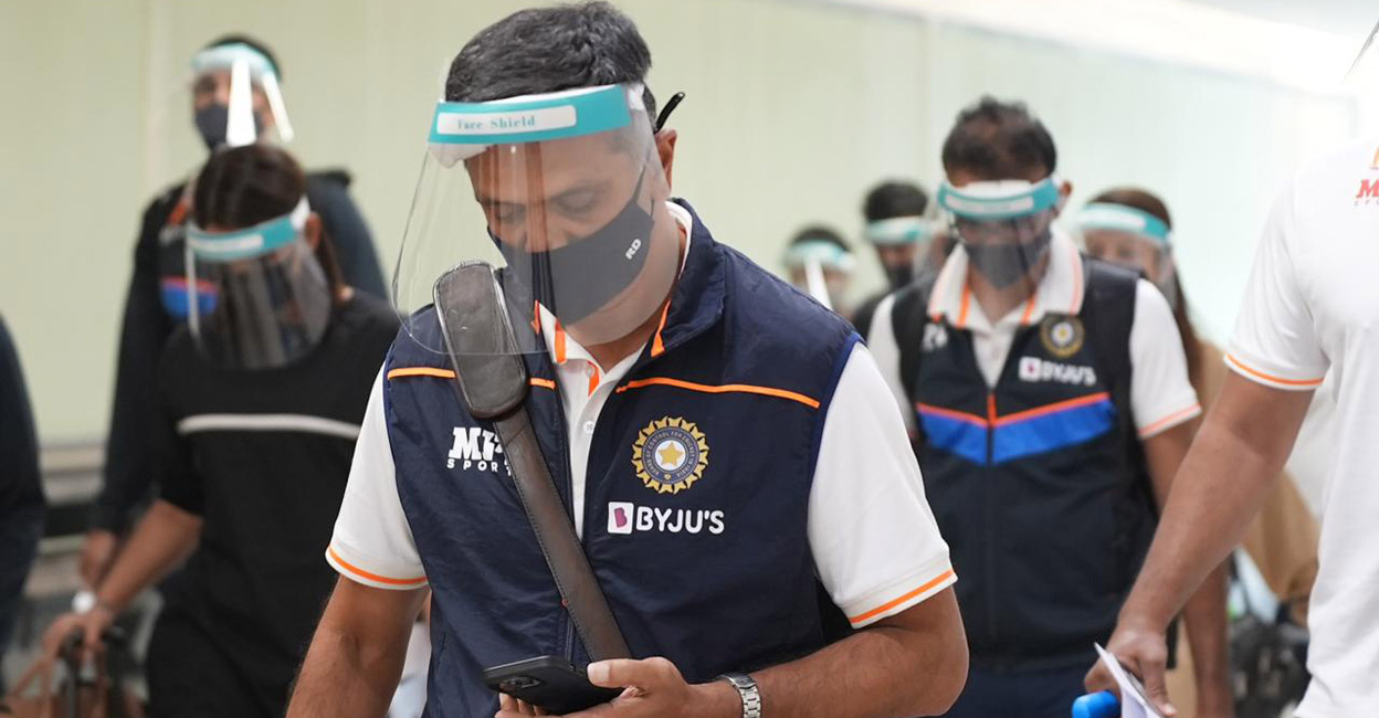 Indian head coach Rahul Dravid on arrival in South Africa. Twitter/BCCI