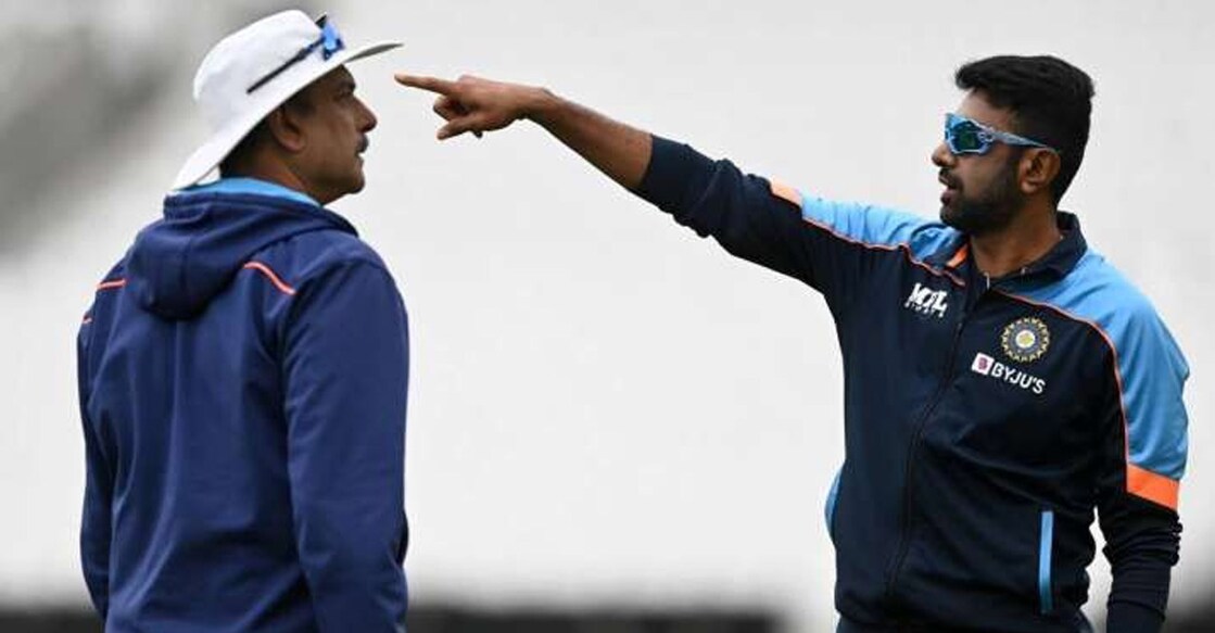 Ravi Shastri with R Ashwin. File photo: IANS