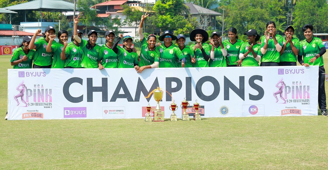 KCA Emerald team members pose with the trophy. Photo: KCA