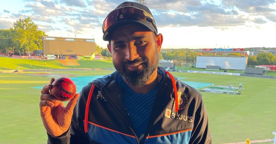 'Credit goes to players who have worked hard': Shami on India's formidable pace bowling attack Mohammed Shami displays the ball with which he claimed his 200th Test wicket. Photo: IANS