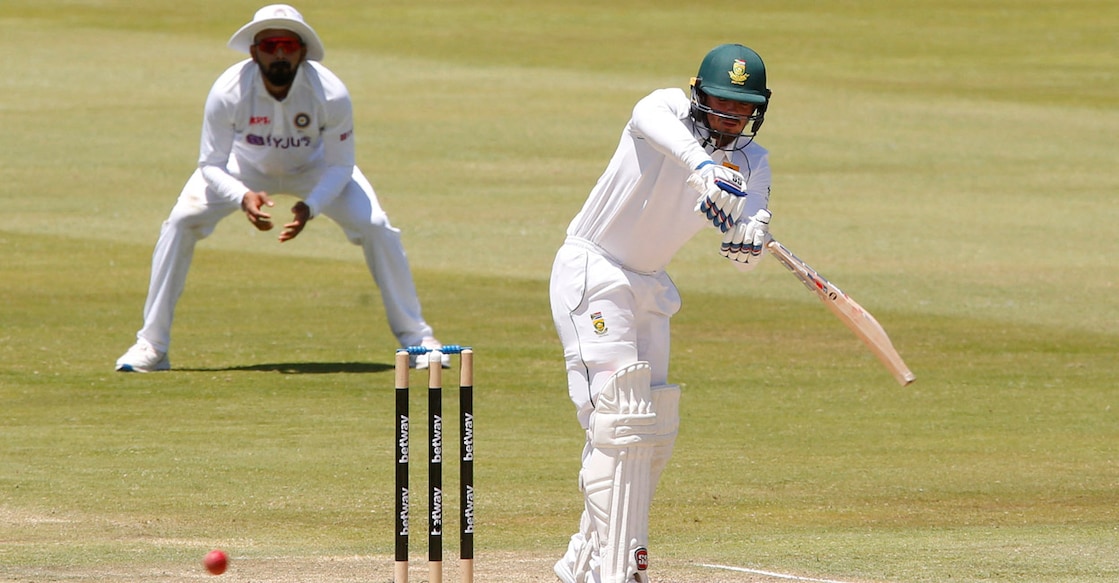 Quinton de Kock in action during the first Test against India. Photo: Reuters/Rogan Ward 