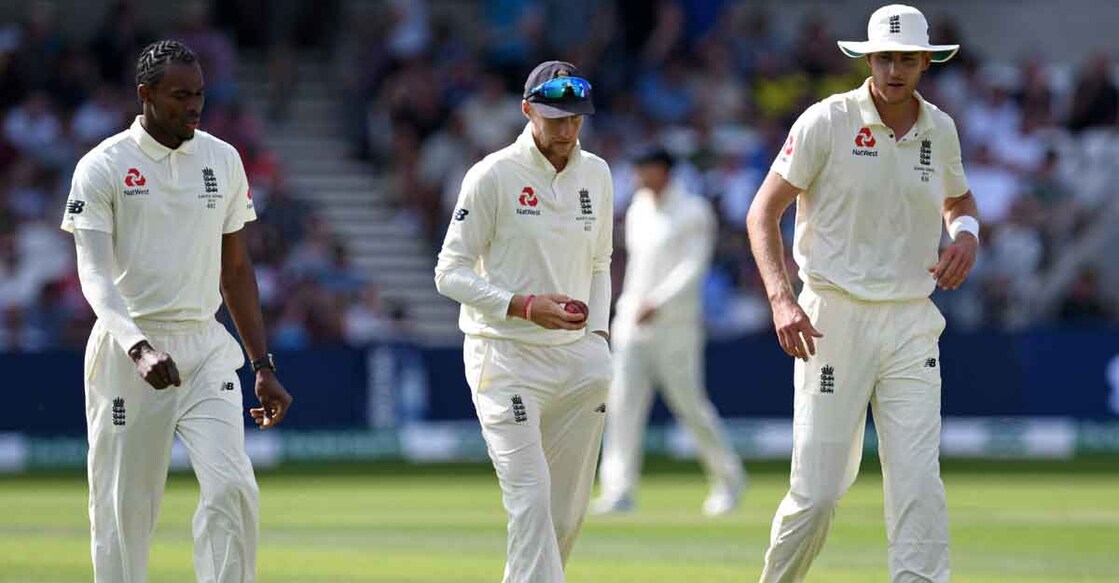 Jofra Archer, Joe Root and Stuart Broad