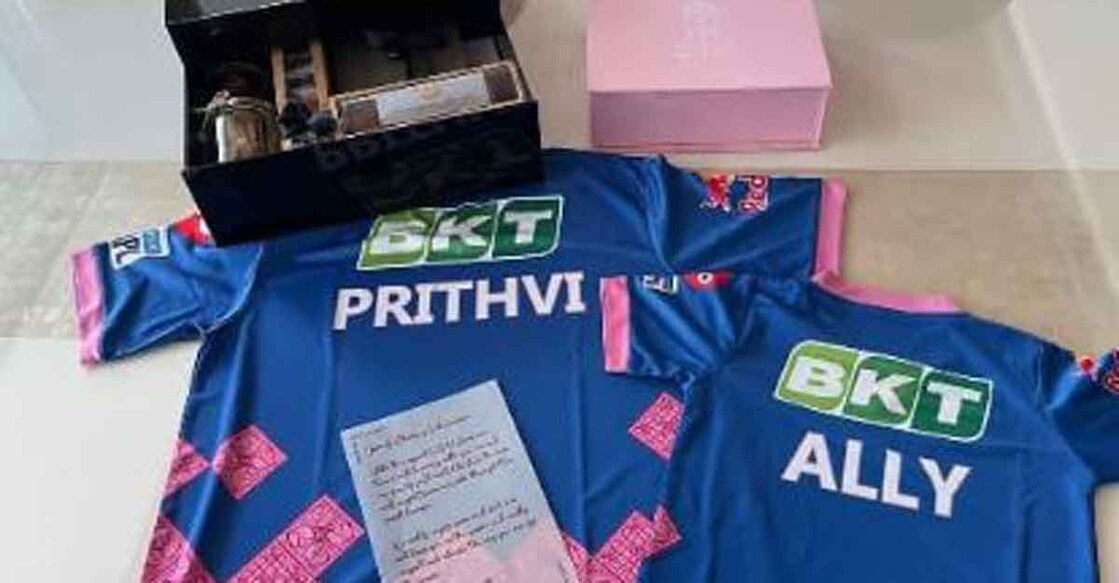 Prithviraj thanks Sanju, Royals for gift hamper Prithviraj thanks Sanju, Royals for gift hamper