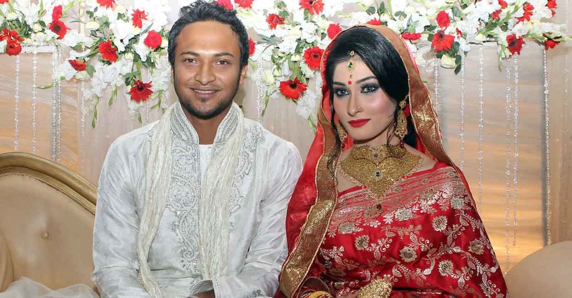 Shakib with his wife