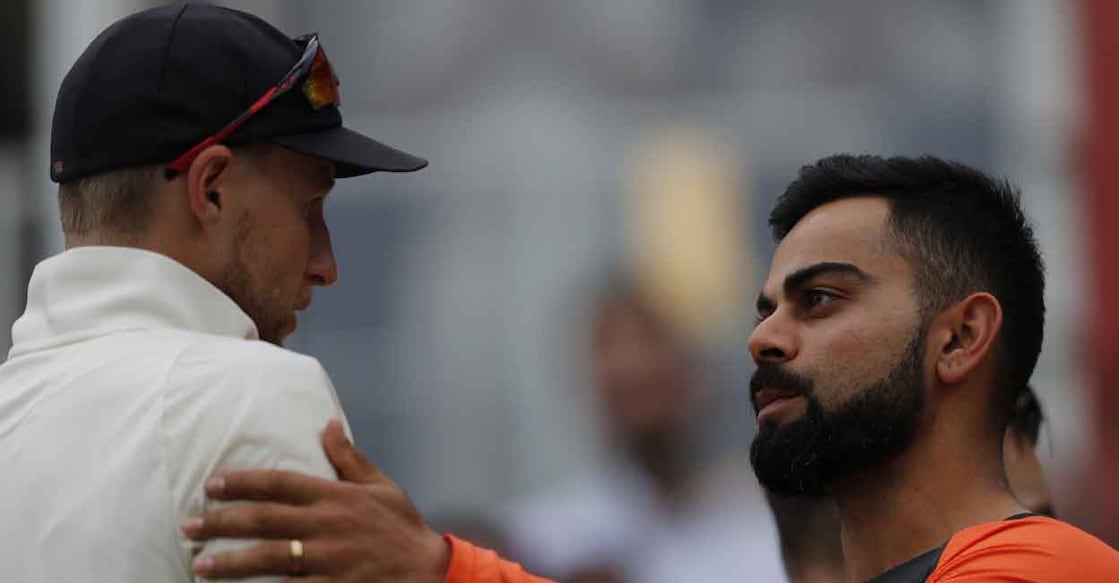Root & Kohli England captain Joe Root with his Indian counterpart Virat Kohli. File photo: AFP