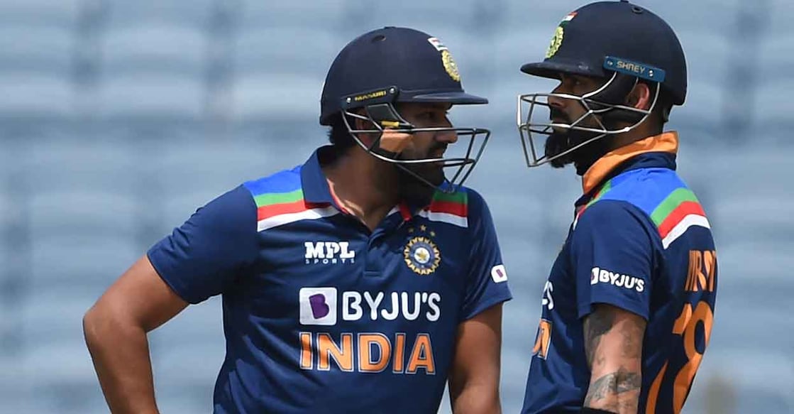 Rohit & Kohli Indian captain Virat Kohli, right, and his white-ball deputy Rohit Sharma. File photo: AFP