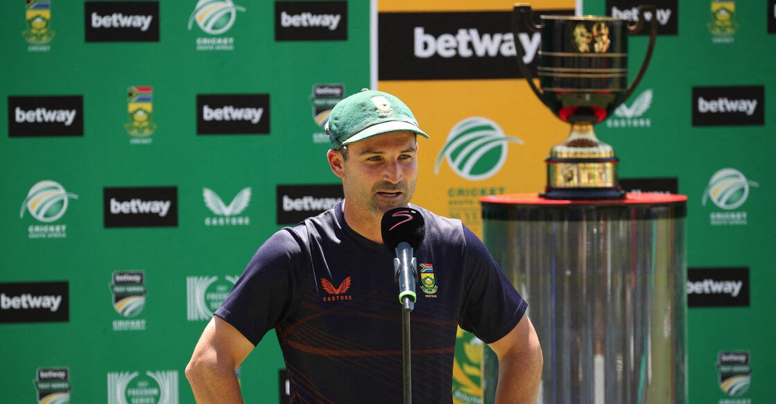 Dean Elgar led from the front. Photo: Reuters/Sumaya Hisham