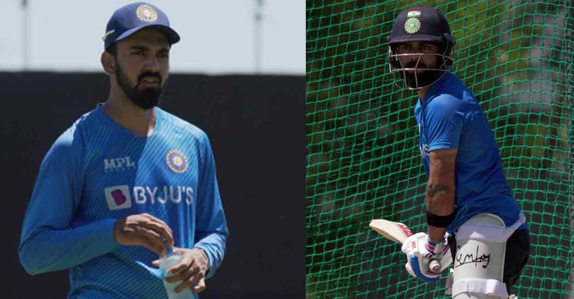 KL Rahul and Virat Kohli during nets. Photo: BCCI