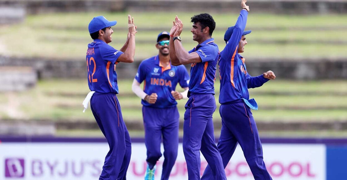Indian players celebrating a wicket. Photo: Twitter/BCCI