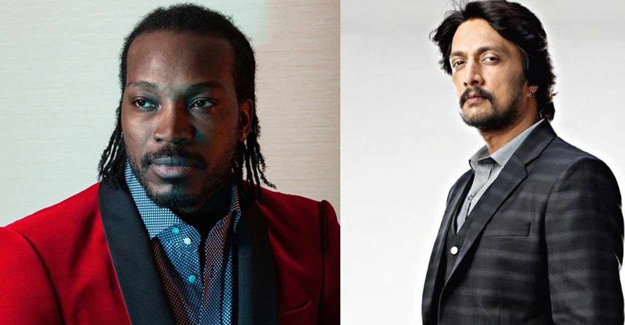 Chris Gayle has joined hands with Kichcha Sudeep. File photos: IANS