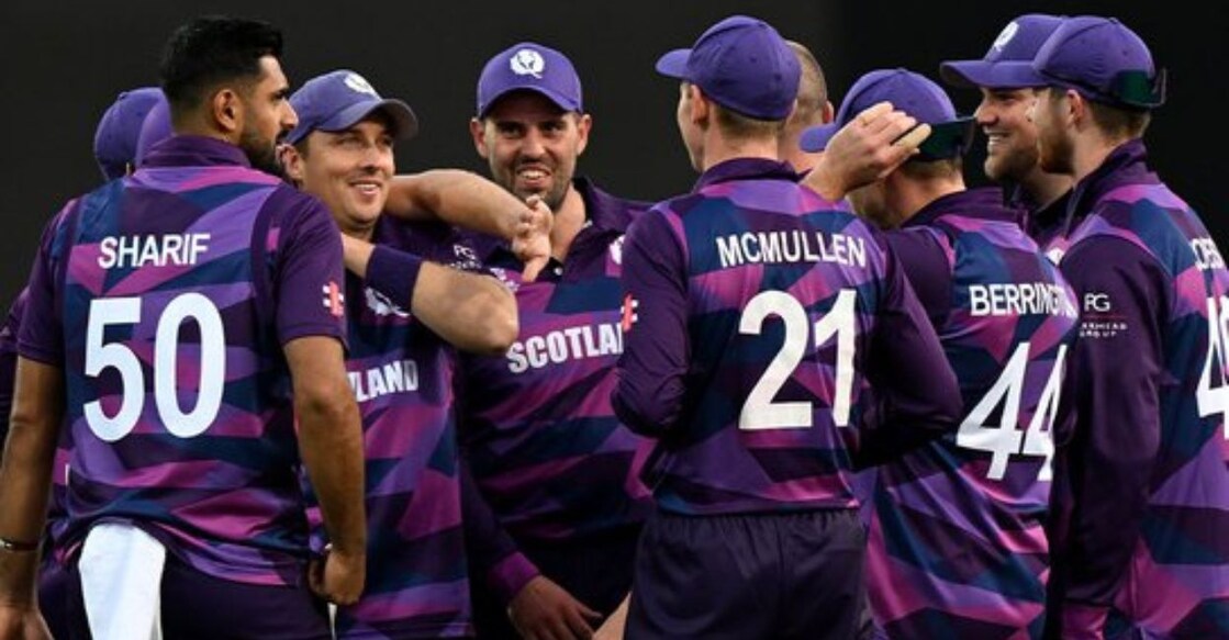 Scotland had a 42-run victory over two-time champions West Indies in a Group B first-round match of Twenty20 WC. Photo: Twitter/ICC