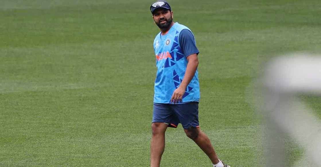 Rohit Sharma at the Melbourne Cricket Ground ahead of a practice session on Saturday. Photo: AFP/Surjeet Yadav
