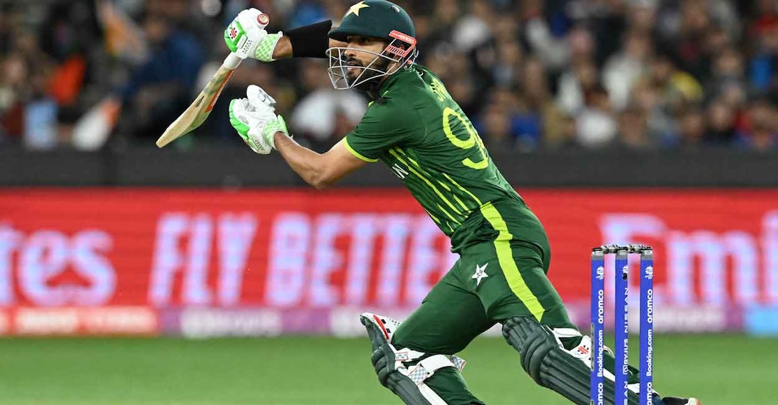 Shan Masood rode his luck against India. Photo: AFP/William West