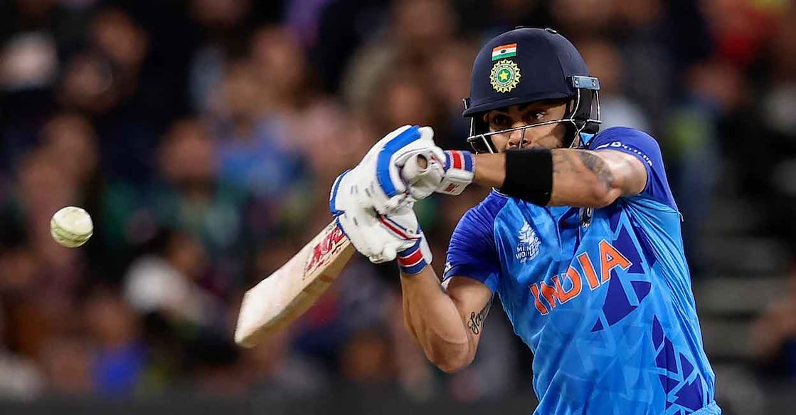 Virat Kohli during his match-winning konck against Pakistan. File photo: AFP/Martin Keep