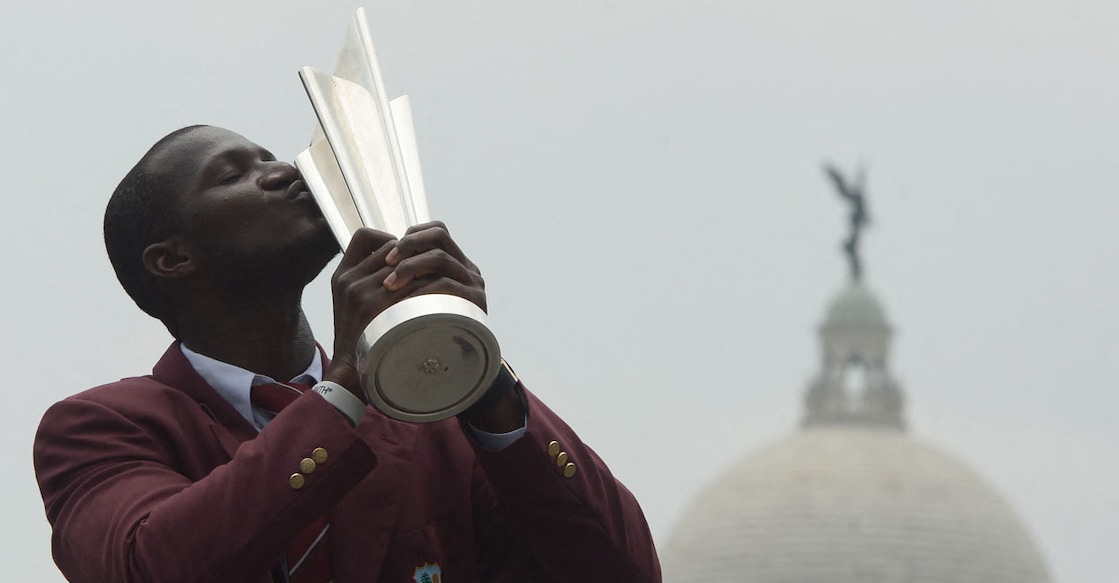 Daren Sammy is the only captain to have won the T20 World Cup twice. File photo: AFP/Dibyangshu Sarkar
