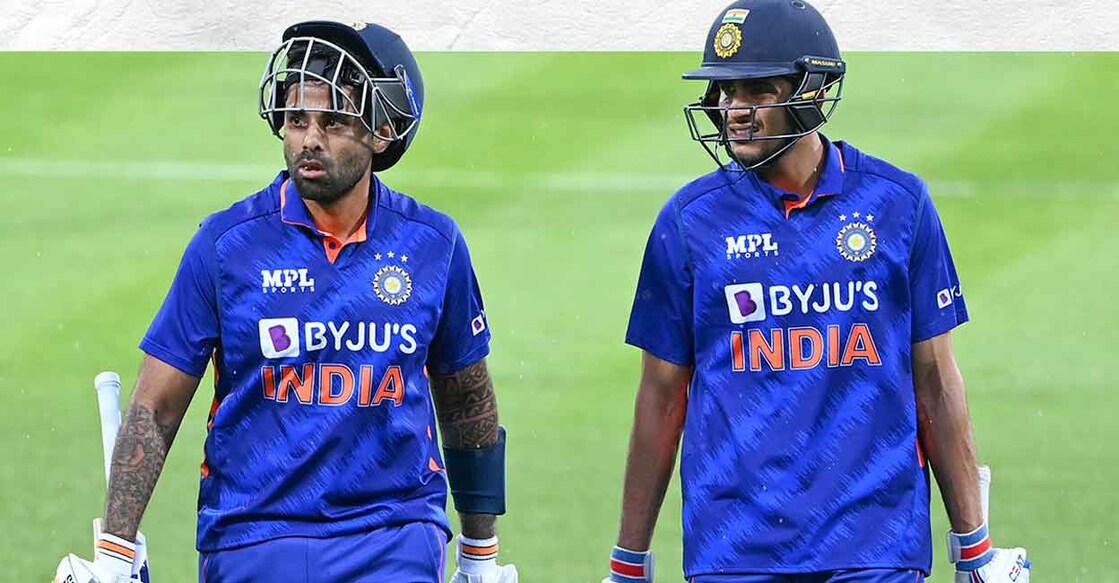 Suryakumar Yadav and Shubman Gill were at the crease when rain stopped play. Photo: Twitter@BCCI