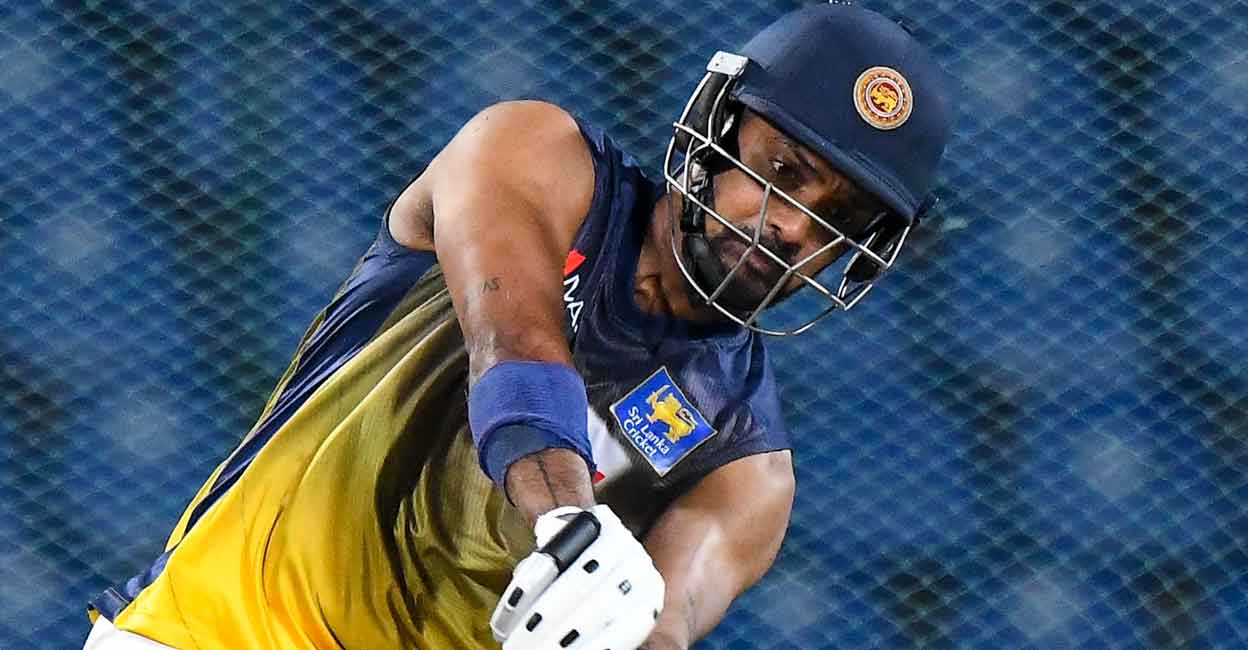  Danushka Gunathilaka played against Namibia in the first round match of the World Cup and was out for a duck. File photo: AFP/Ishara S Kodikara