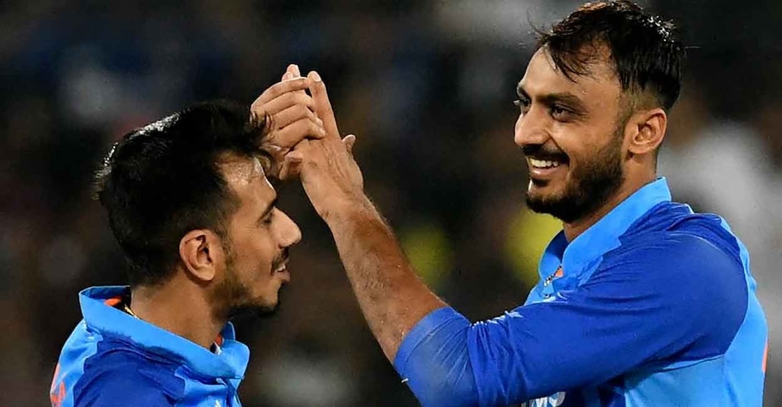 Chahal & Axar It remains to be seen whether India will go in with Yuzvendra Chahal in place of Axar Patel. File photo: AFP/Surjeet Yadav