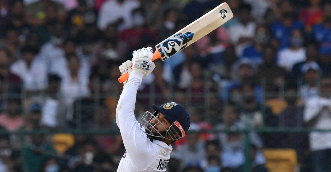Rishabh Pant Rishabh Pant smashed seven fours and two sixes en route to his fifty. Photo: AFP/Manjunath Kiran