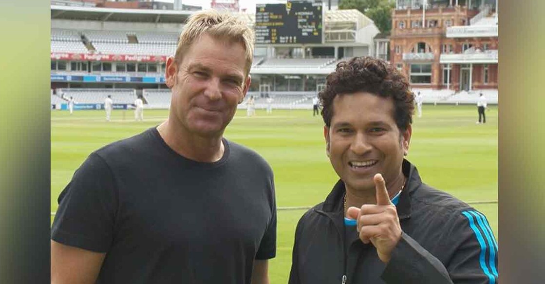 Sachin Warne and Sachin Tendulkar. File photo: PTI