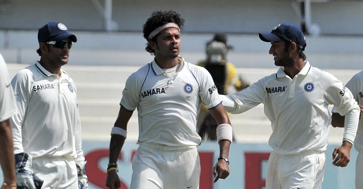Sreesanth S Sreesanth is pumed up after dismissing South African cpatain Graeme Smith in the 2010 Durban Test. File photo: AFP/Alexander Joe