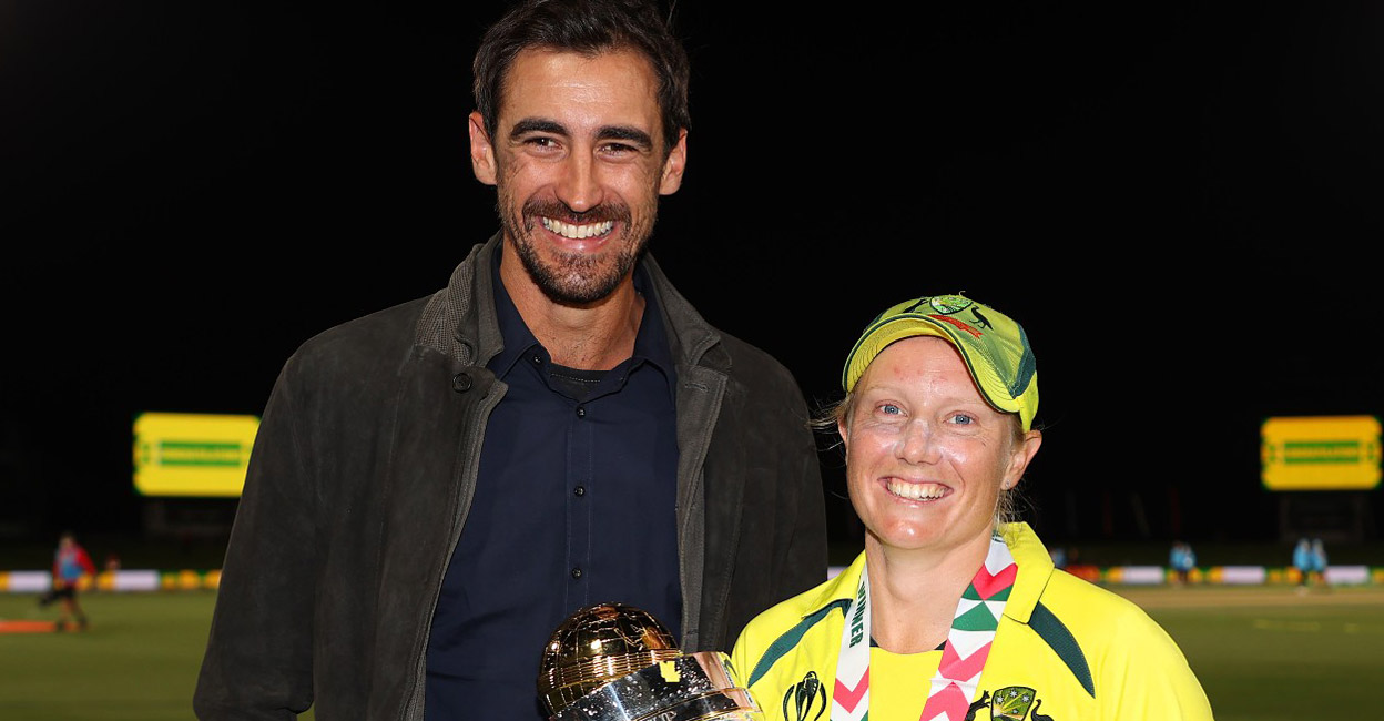 Mitchell Starc was in Christchurch to witness Alyssa Healy's epic knock. Photo: Twitter@ICC