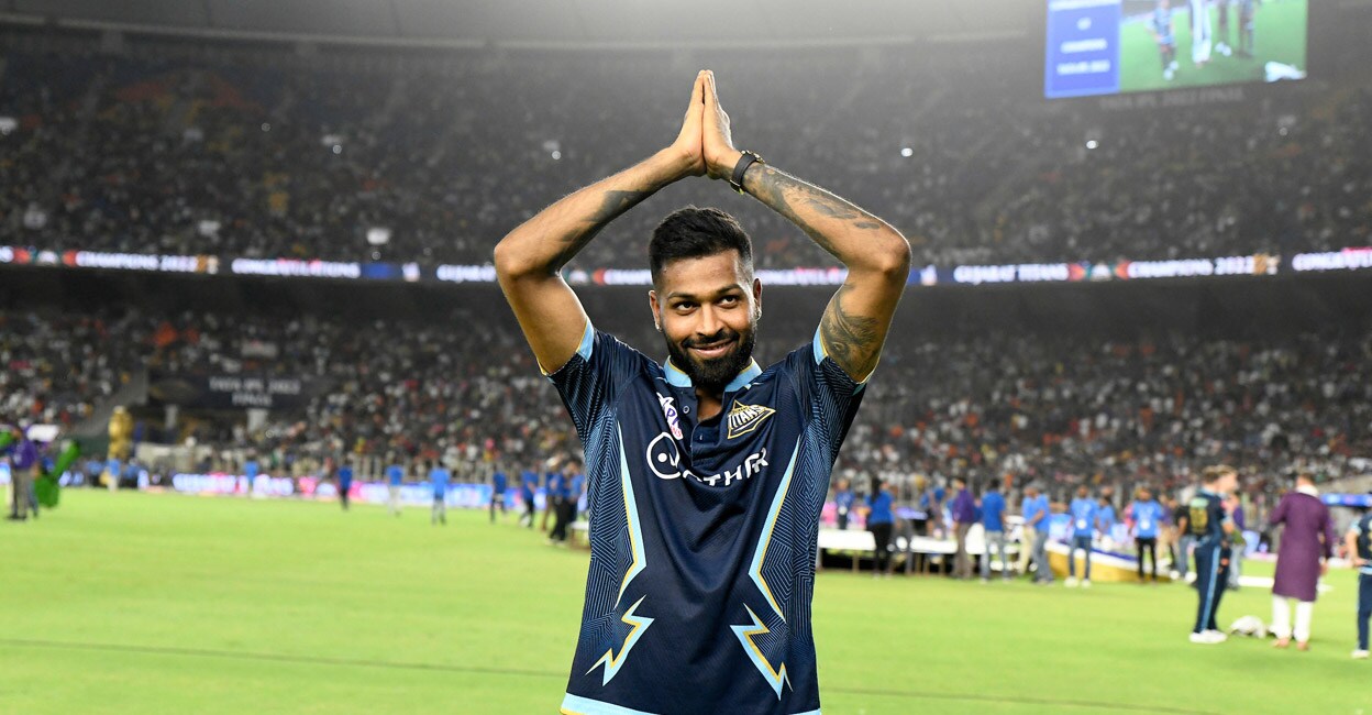 Hardik Pandya thanks the fans after the final. Photo: Twitter@gujarat_titans