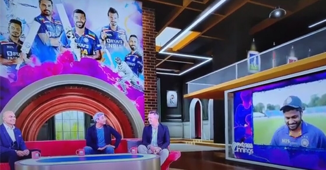 Jadeja, whose mother hails from Alappuzha, introduced himself as Ajay Jadeja from Kerala in the post-match show, to which Sanju replied in Malayalam. Screengrab