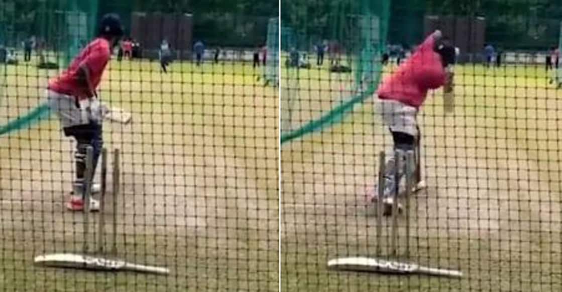 K L Rahul at the nets. Screengrab