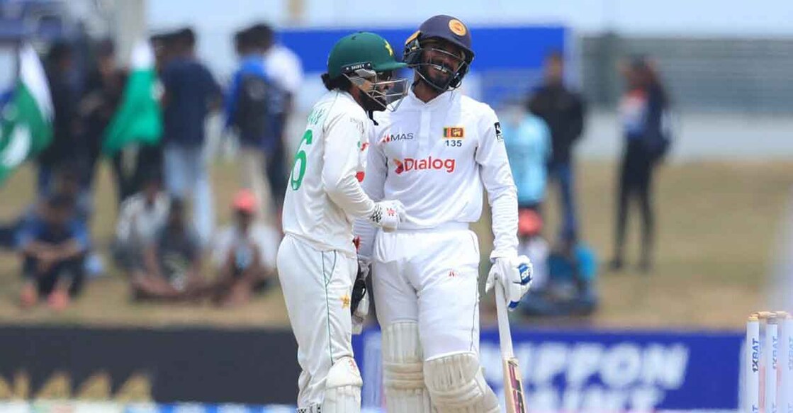 Sri Lanka fought Pakistan and rain for a 246-run victory and a split in their two-match test series. Photo: Sri Lanka Cricket/Twitter