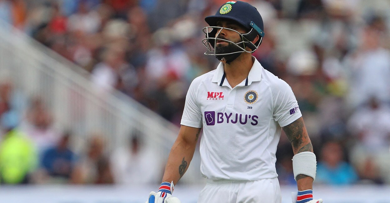 Virat Kohli walks back after being dismissed by Ben Stokes in the Edgbaston Test. File photo: AFP/Geoff Caddick