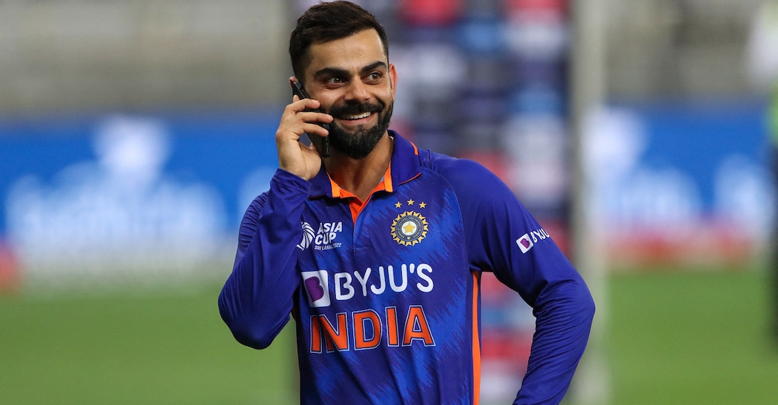 Virat Kohl Virat Kohli is delighted after ending his long wait for a century. Photo: AFP/Surjeet Yadav