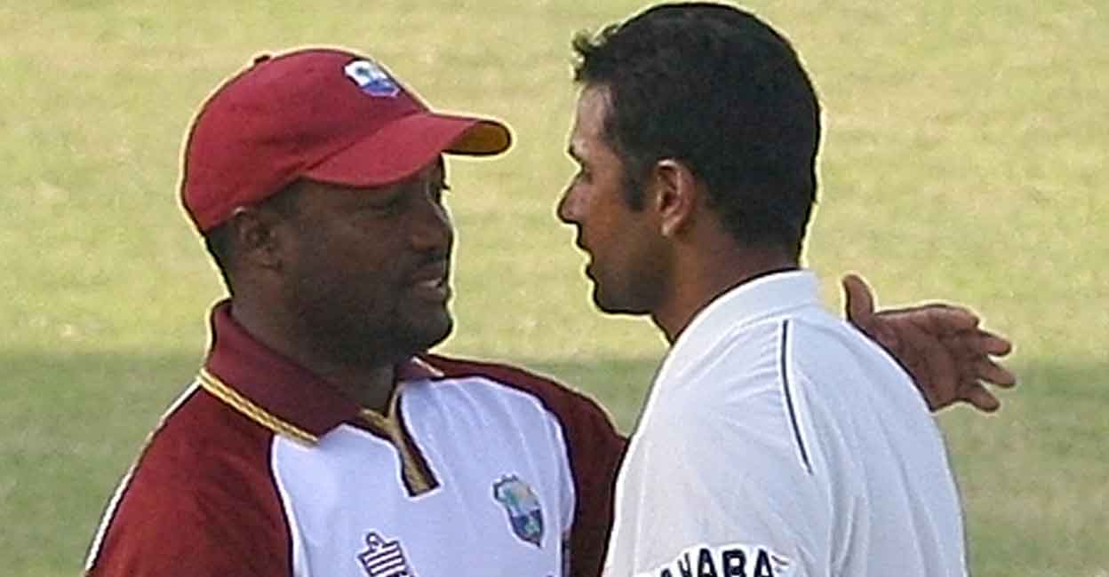 Lara & Dravid West Indies captain Brian Lara congratulates his Indian counterpart Rahul Dravid at the end of the 2006 Kingston Test. File photo: AFP/Indranil Mukherjee