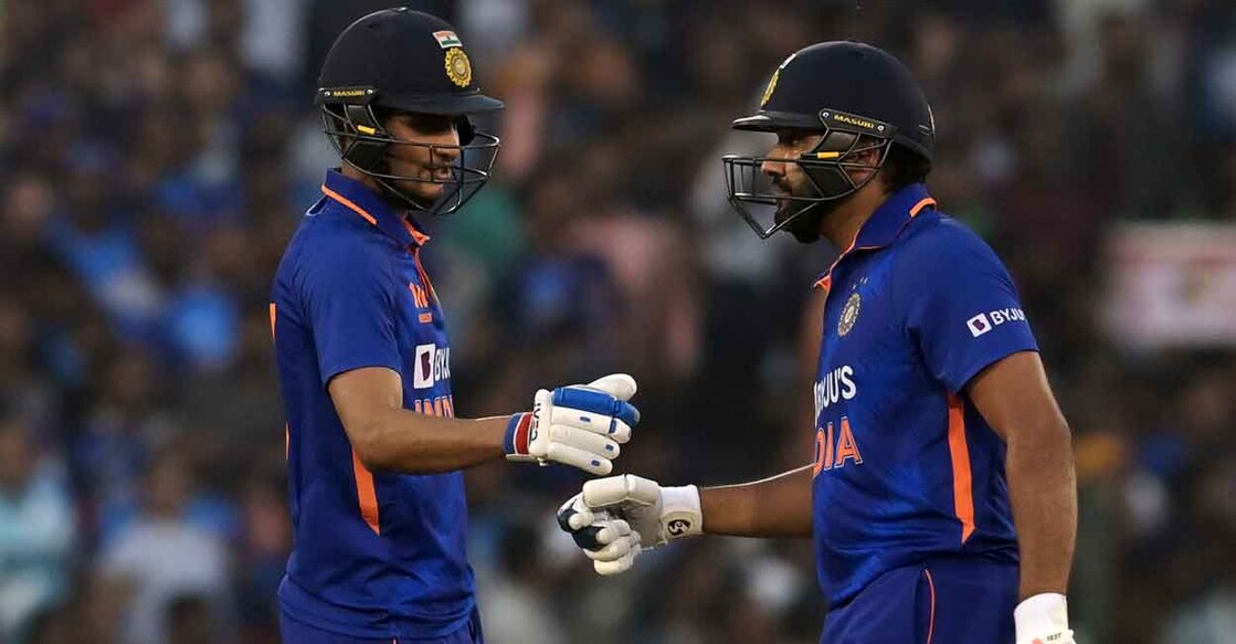 Shubman Gill and Rohit Sharma have formed a lethal opening pair. File photo: AFP/Money Sharma